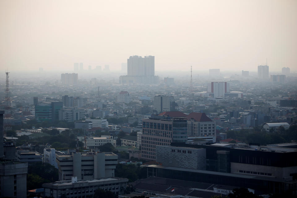 A general view of the capital city as smog covers it in Jakarta, Indonesia, July 4, 2019. REUTERS/Willy Kurniawan