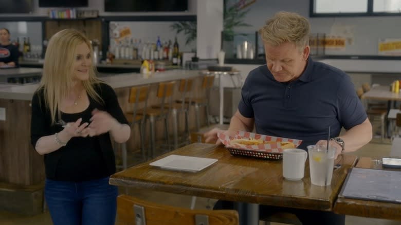 Max's Bar and Grill owner Jennifer Maybaum speaking to Gordon Ramsay