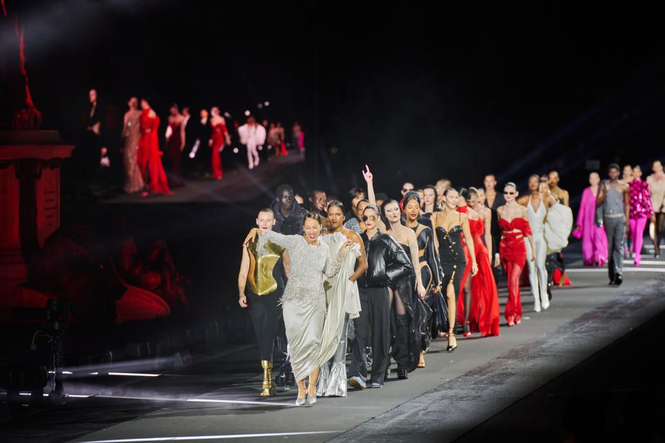 The finale of the LuisaViaRoma x British Vogue show in Florence.