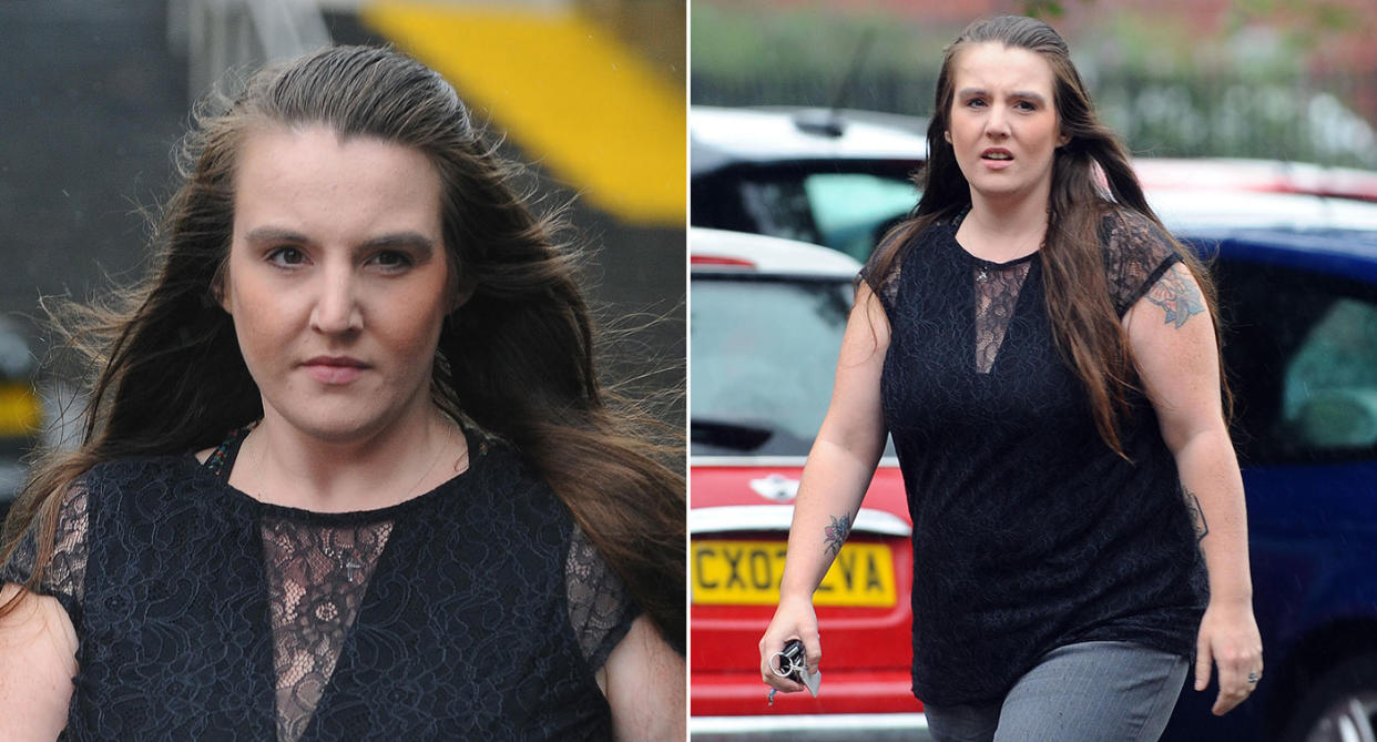 'Calculating': Carla Evans pictured outside court last week. (Wales News)