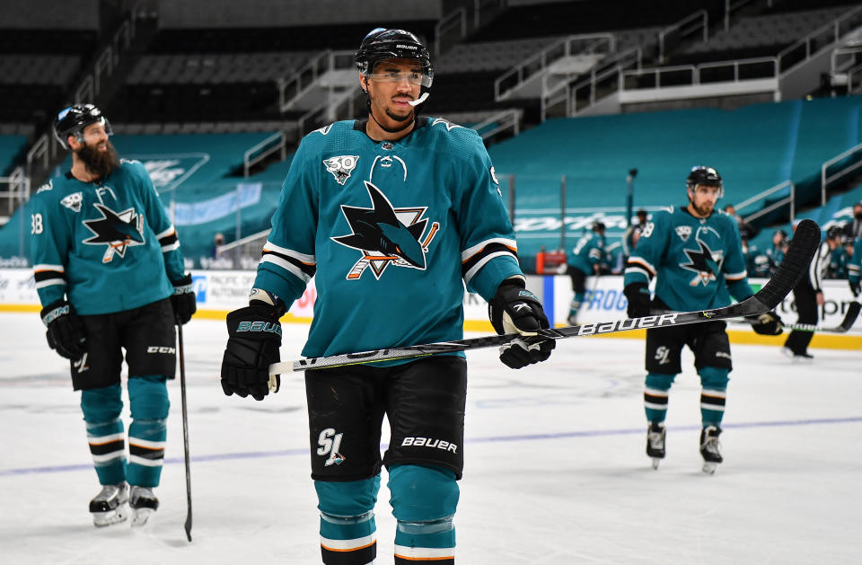 There's been plenty of sinister stuff swirling around Evander Kane this past year, especially, but the free-agent forward's troubles go back years. (Getty)