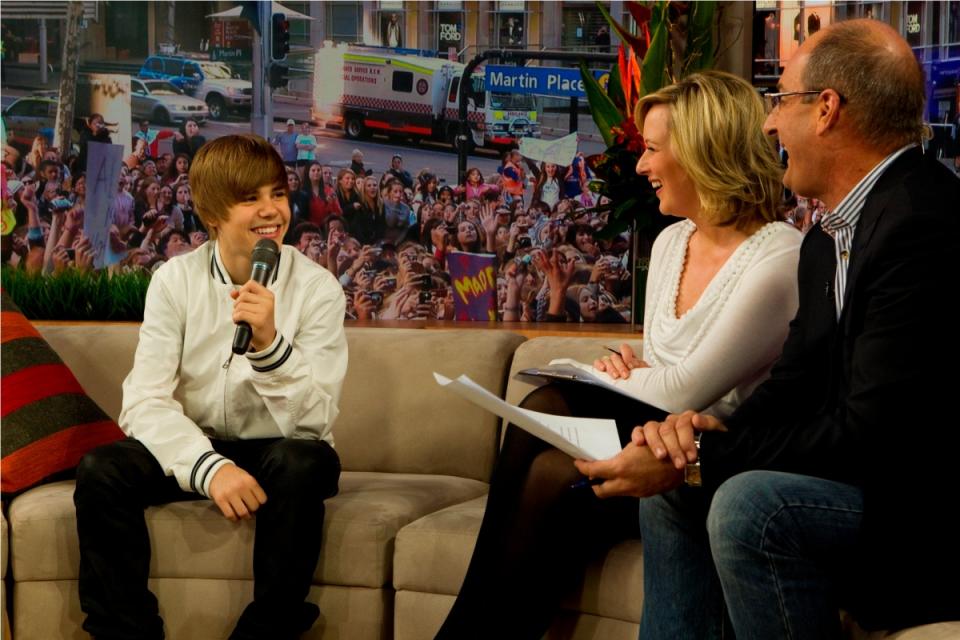 Justin Bieber with Mel and Kochie on Sunrise in 2010