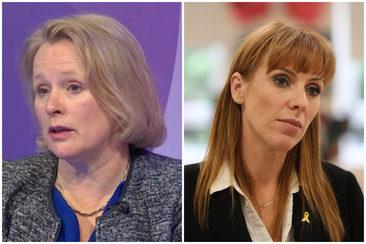 Vicky Ford has been called out by Angela Rayner after previously voting against free school meals. (BBC/PA)