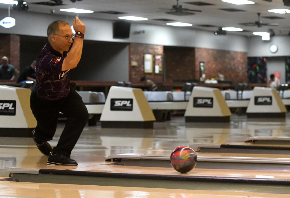 Jack Jurek competes in the PBA Senior U.S. Open championship, Wednesday, June 22, 2022, at South Plains Lanes in Lubbock. Jurek defeated Amleto Monacelli to advance to the final match.