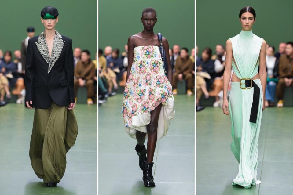 Loewe’s unpredictable inspirations yielded flowing fun on the PFW runway. Images: Getty Images