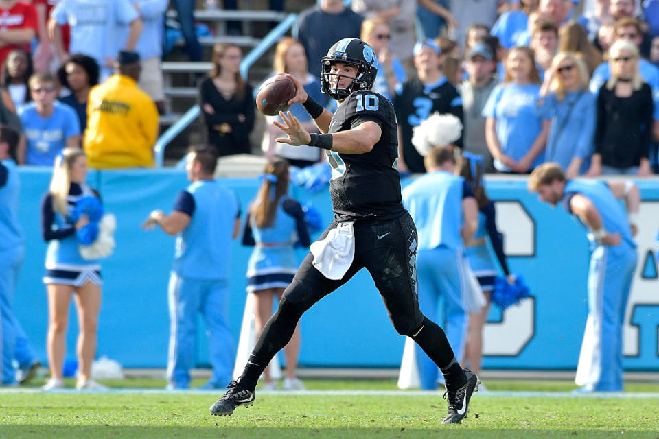 North Carolina quarterback Mitch Trubisky is considered a top draft prospect. (Photo by Grant Halverson/Getty Images)