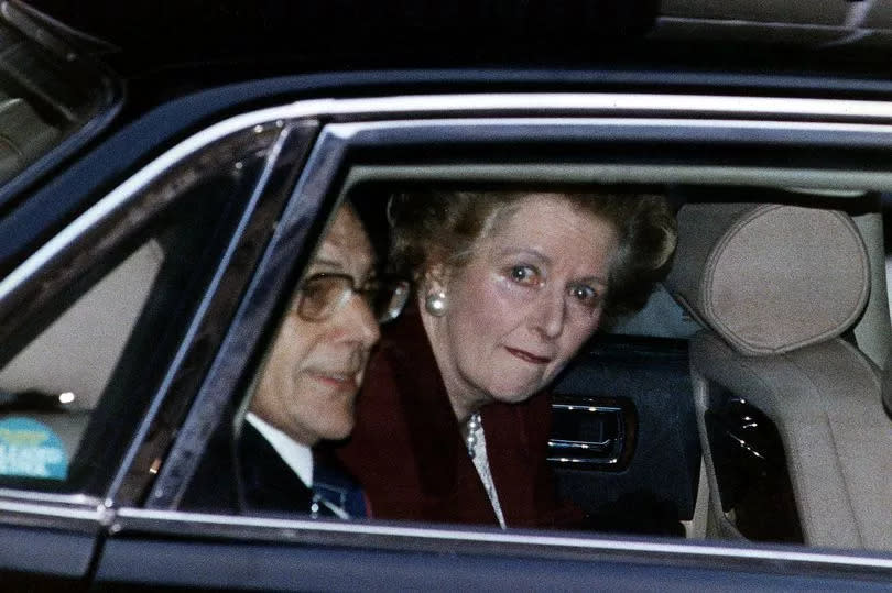 Margaret Thatcher leaving No 10 Downing Street for the last time in 1990