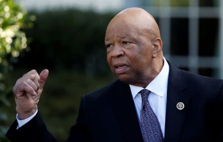 U.S. Representative Elijah Cummings (D-MD) speaks with reporters after meeting with President Donald Trump about prescription drug prices at the White House in Washington, U.S., March 8, 2017. REUTERS/Jonathan Ernst