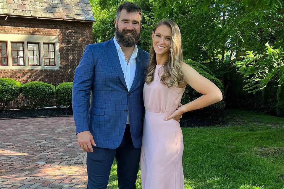 Kylie Kelce/Instagram Philadelphia Eagles center Jason Kelce poses with his wife Kylie