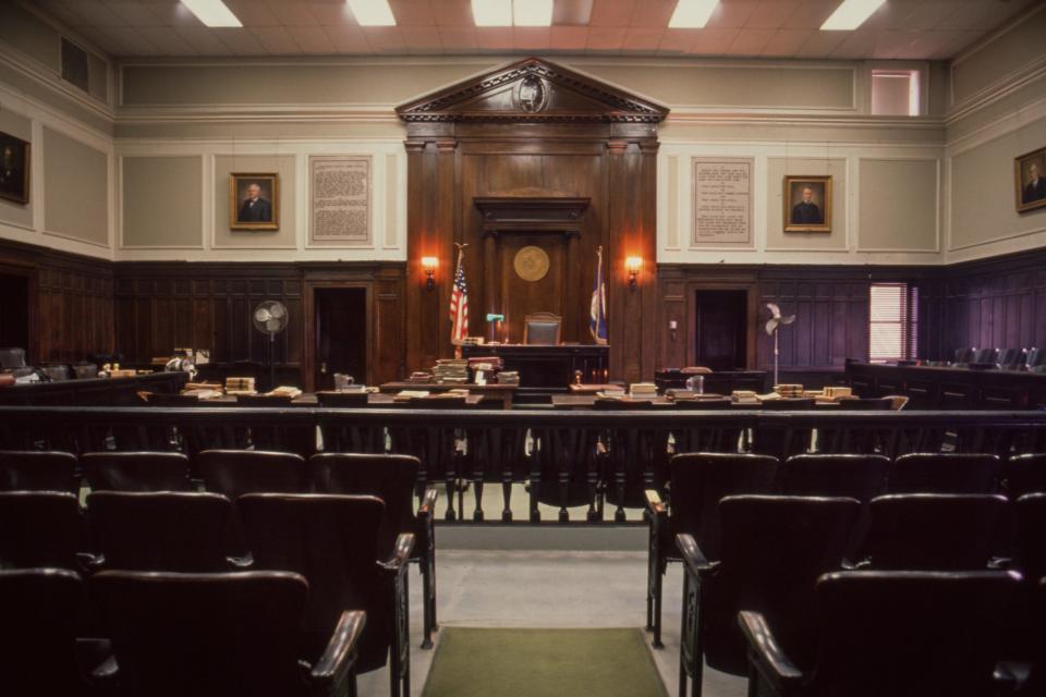 The courtroom in the old courthouse where "Billy Bathgate" is set to be filmed on Feb. 8, 1991.