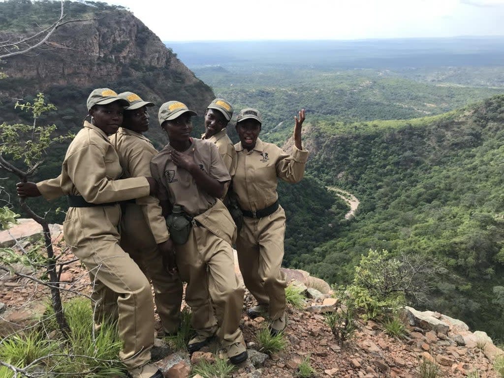 Community scouts (left to right): Jeska Muleya, Sithabile Munenga, Siphathisiwe Muleya, Patient Munsaka and Anita Mudenda  (National Park Rescue)