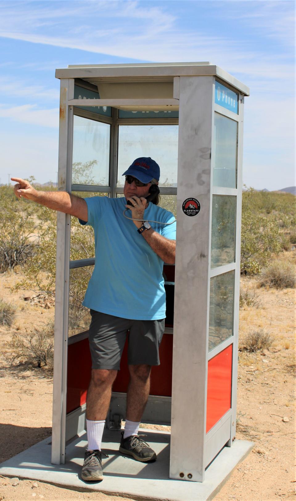 John in the iconic phone booth off Highway 66 for his latest Beyer's Byways column.