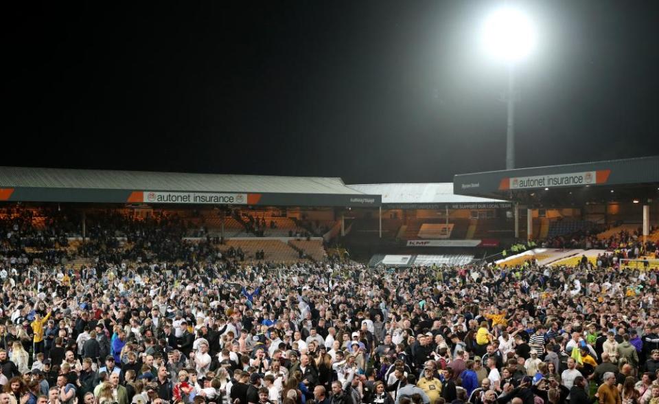 Port Vale fans celebrate.