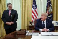 U.S. President Trump signs executive order regarding social media companies at the White House in Washington