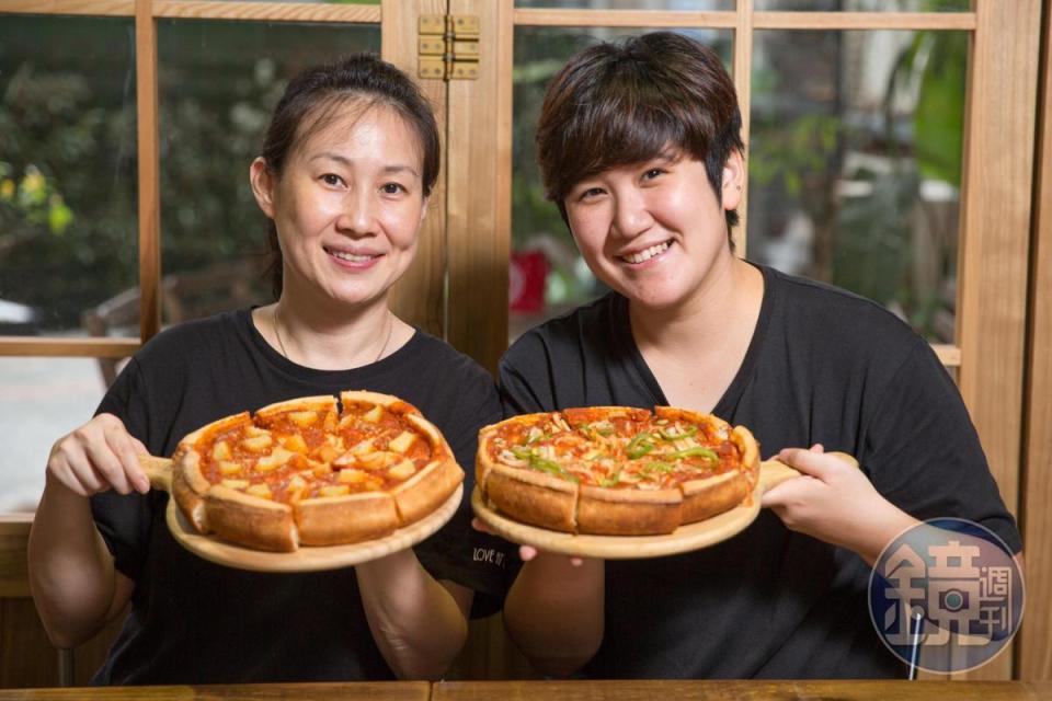 擅長烘焙的Jenny（左）和主修設計的Joy（右），一起創立這家結合美式料理和甜點的餐廳。