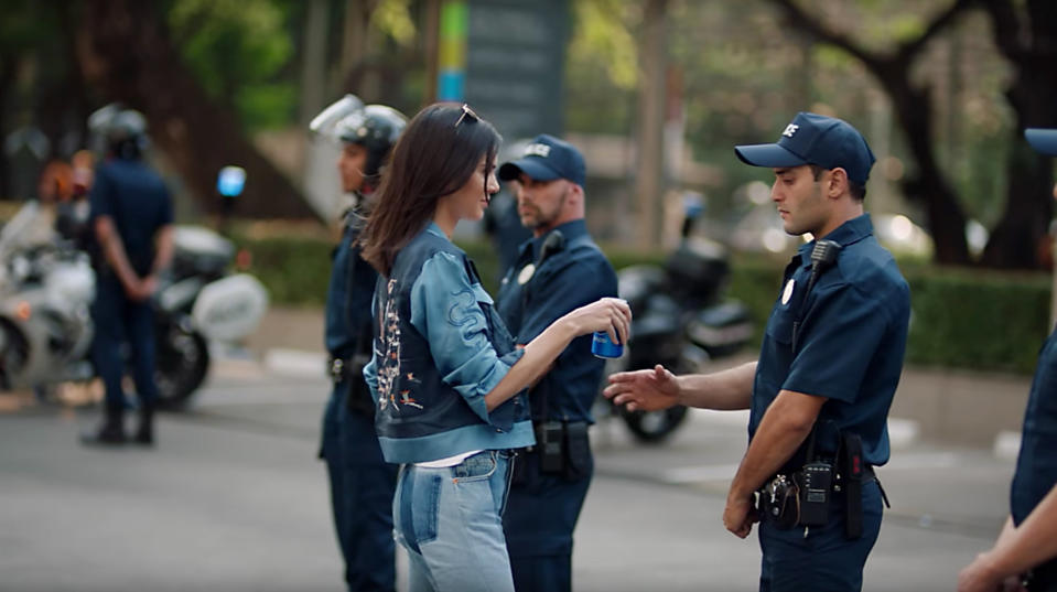 Kendall Jenner appears in the infamous Pepsi ad. Image: Pepsi global via YouTube