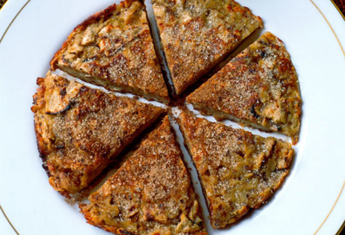 <p>Getty</p><p>Matzoh Brei is fried matzoh, a Jewish dish vaguely similar to French toast in that it's all about marrying bread and eggs. This is the savory version.</p><p><a href="http://www.dashrecipes.com/recipes/cookbook/m/matzo-brei.html" rel="nofollow noopener" target="_blank" data-ylk="slk:Click here to get the recipe for Matzoh Brei;elm:context_link;itc:0;sec:content-canvas" class="link rapid-noclick-resp"><strong>Click here to get the recipe for Matzoh Brei</strong></a></p>