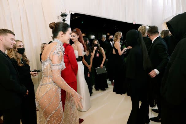 At the 2021 Met Gala, Kim Kardashian wore a full-coverage, head-to-toe Balenciaga jumpsuit. It obscured her vision to the point she struggled to recognize her own sister. On her Instagram story, she said, 