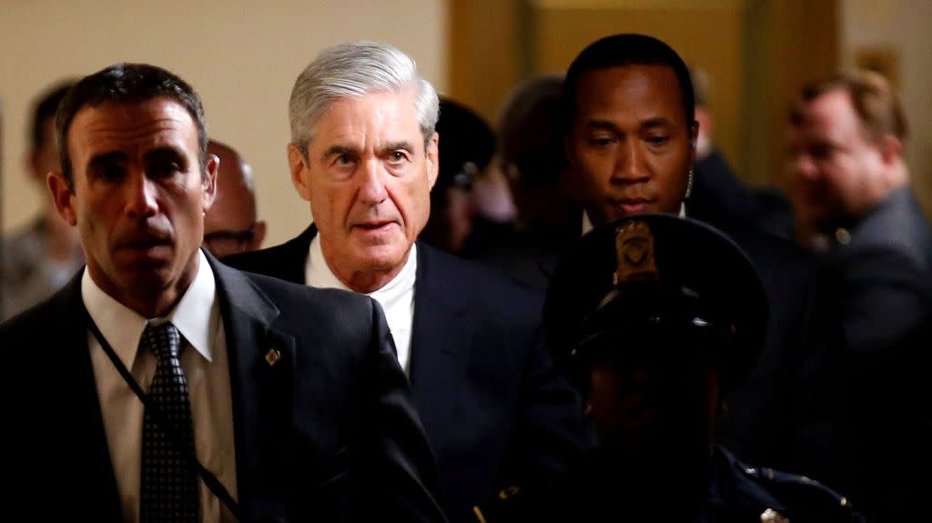 Special Counsel Robert Mueller departs after briefing members of the U.S. Senate on his investigation into potential collusion between Russia and the Trump campaign