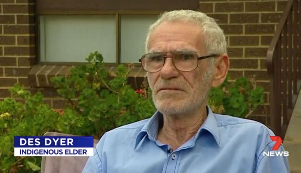 Local elder Des Dyer says indigenous people will immediately think of lynchings. Source: 7 News