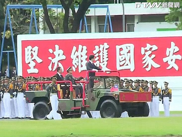 賴清德總統出席陸官100周年校慶，於校閱後喊話「不為台澎金馬而戰，就是假黃埔」。（圖／總統府）