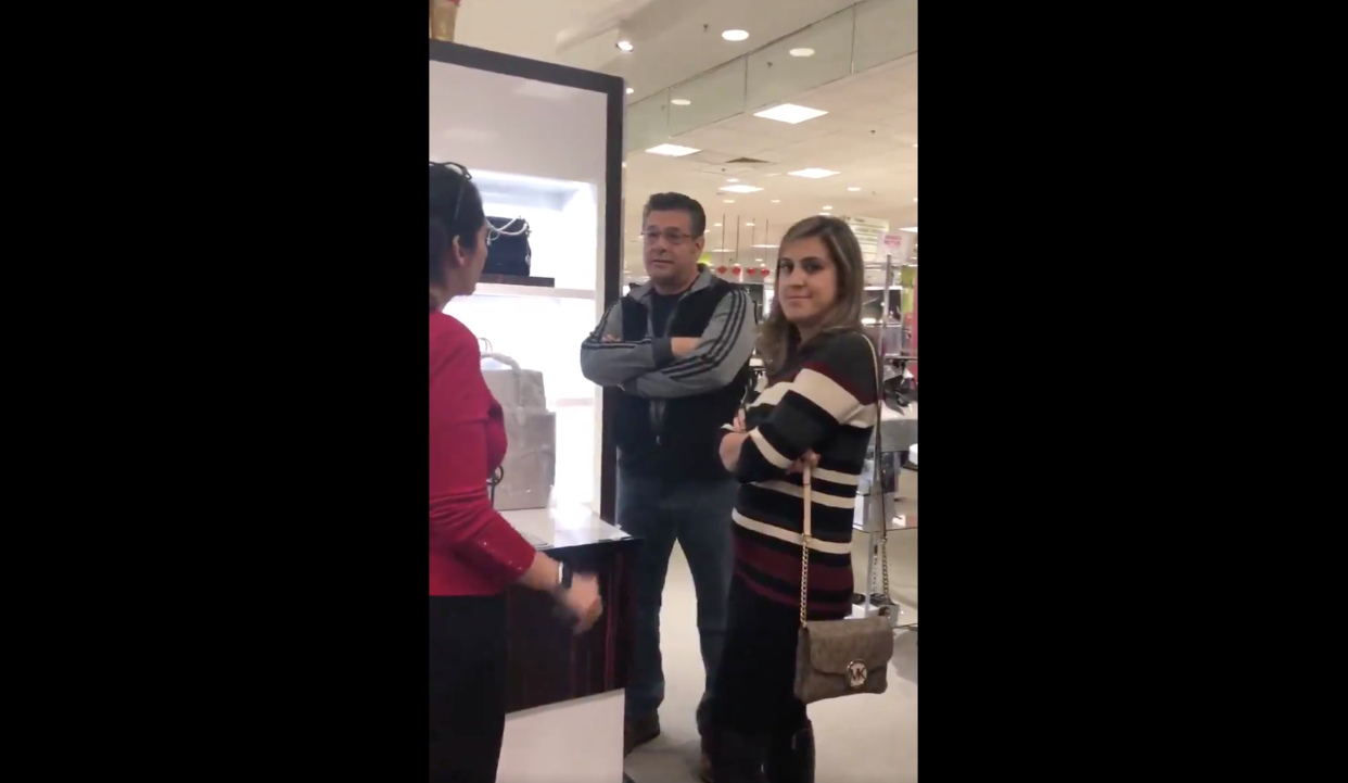 A man was recorded at a Dallas department store harassing women for speaking Arabic. (Photo: @rickyy_____ via Twitter)