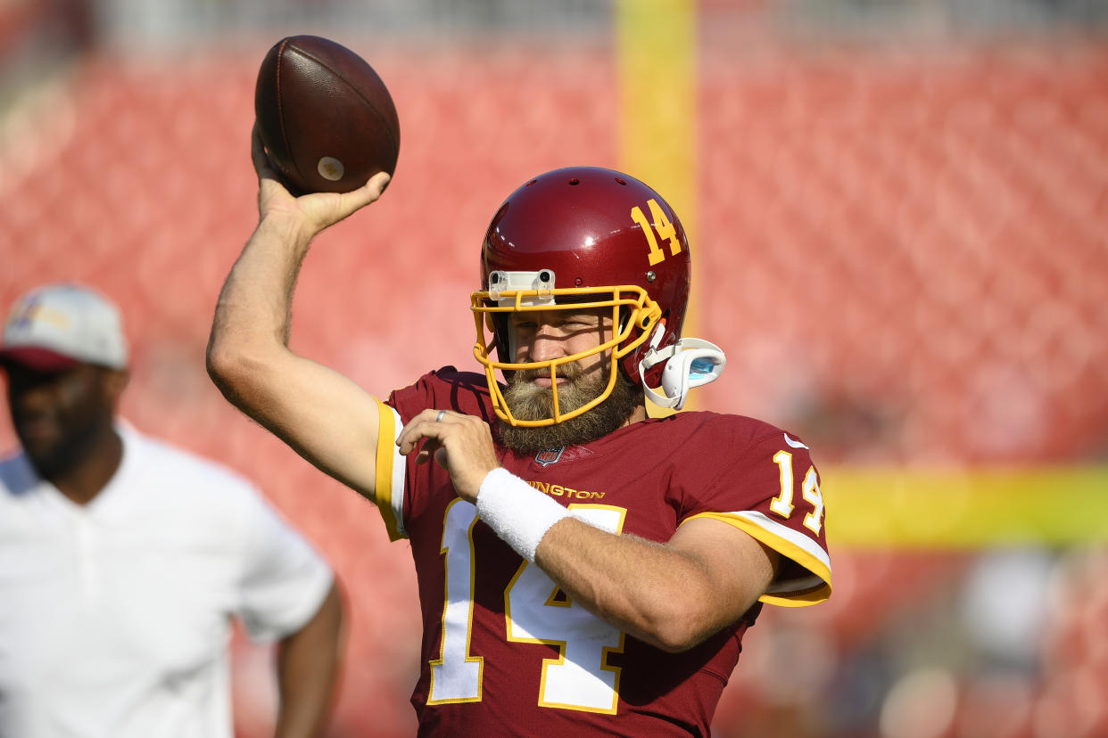 Washington Football Team quarterback Ryan Fitzpatrick (14) 