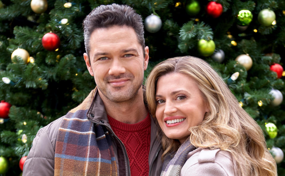 Ryan Paevey and Brooke D’Orsay in “A Fabled Holiday.”