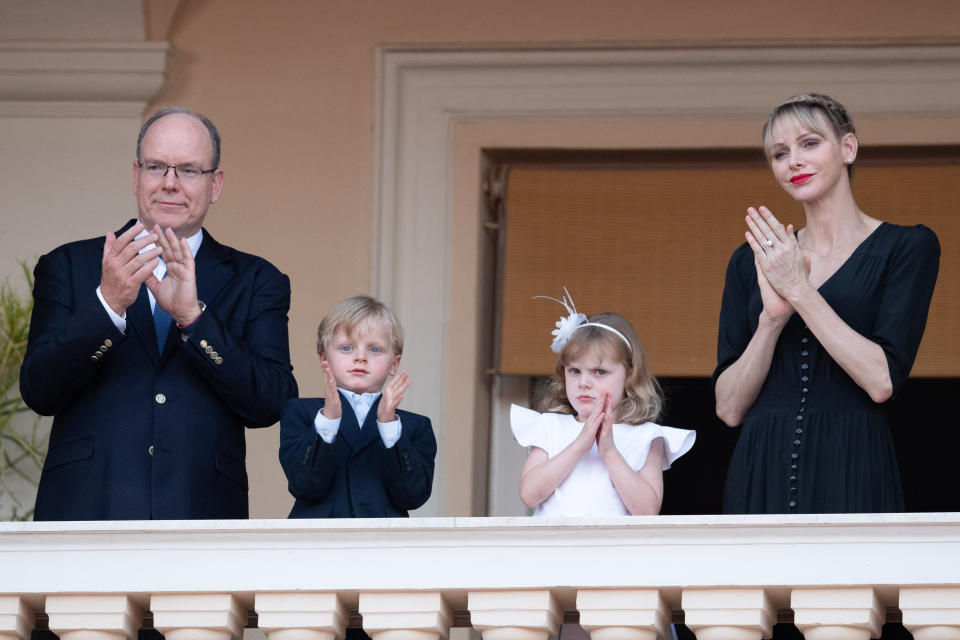 Prinz Albert II von Monaco, Prinz Jacques von Monaco, Prinzessin Gabriella von Monaco und Prinzessin Charlene von Monaco beim Fete de la Saint Jean