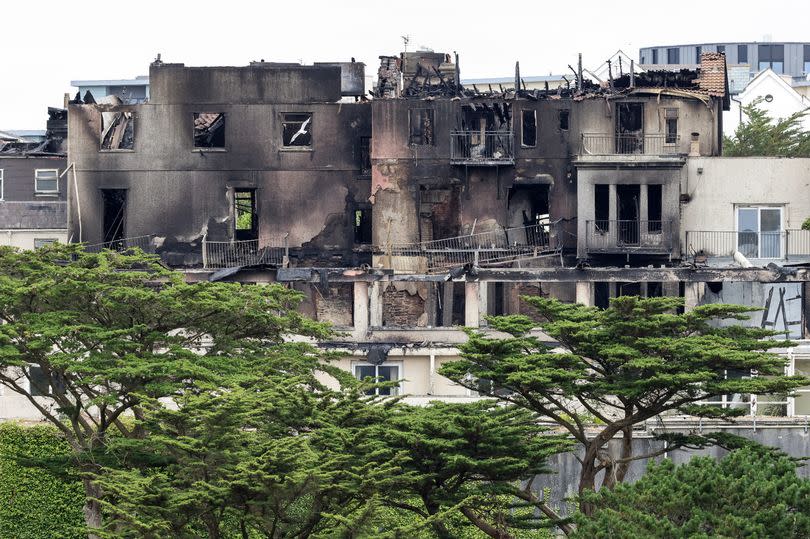 The devastation at the derelict Hotel California in Newquay following a fire in the evening of Sunday, June 30.