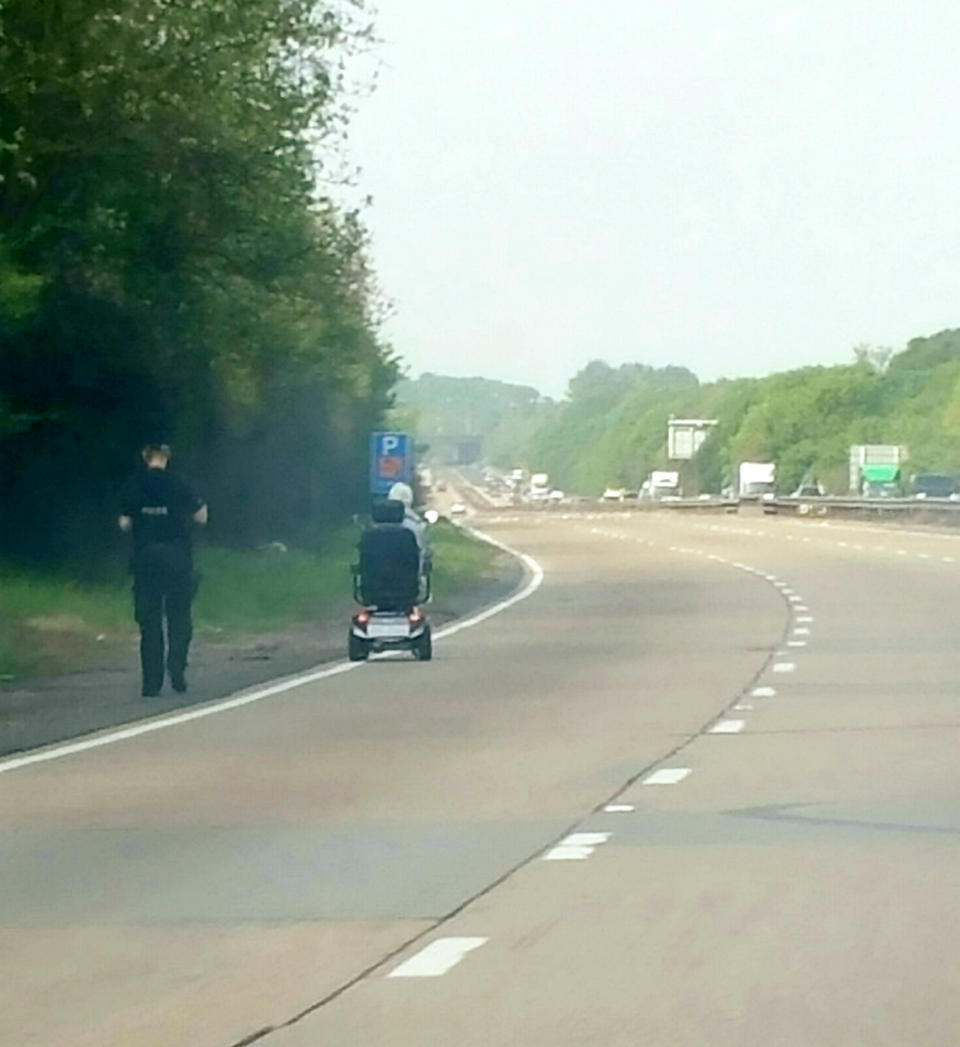 <em>Chaos – the woman caused chaos after driving at 5-10mph down the dual carriageway (Picture: SWNS)</em>