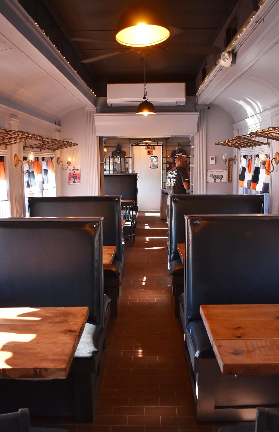 Diners will soon get to check out the brand-new interior of Missing Link BBQ's renovated train car in Somerset, seen here Thursday, Nov. 2, 2023.