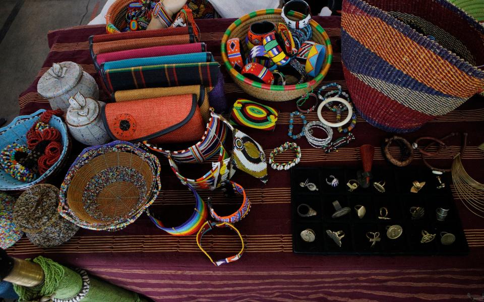 Art products from East Africa at the Juneteenth Fest at the Eastern Market in Detroit on Sunday, June 19, 2022. 