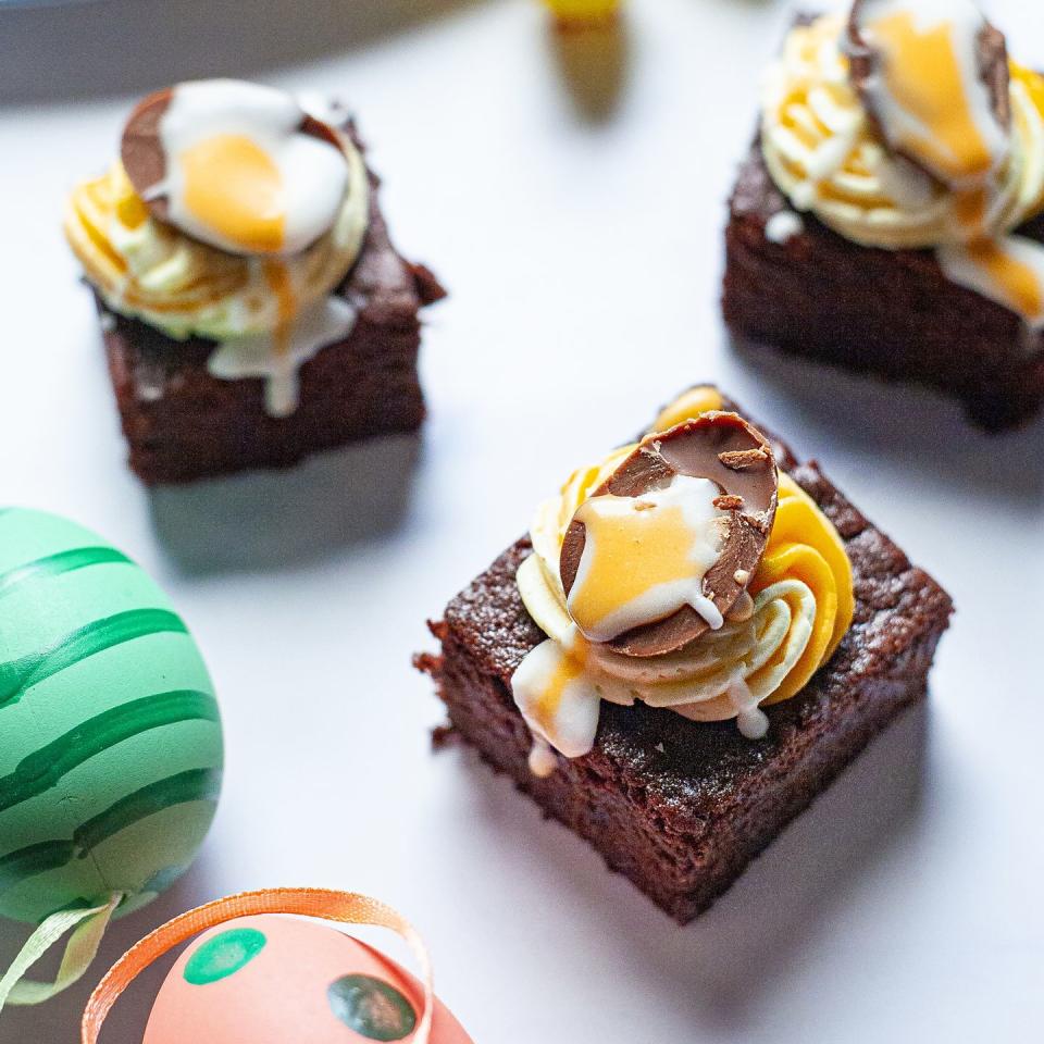 easter chocolate cake recipes crème egg traybake cake