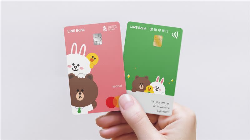 LINE Bank聯名卡訴求以優於一般信用卡的澎湃回饋「國內2%、國外3%」、「現金回饋無上限」，躍上近期網友討論「神卡」排名之列。（圖／品牌業者提供）