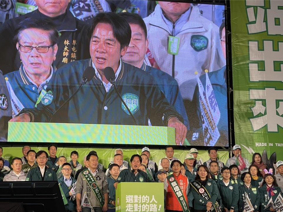 賴清德說，若藍或白掌握國會多數，就無法進行軍事採購，無法進行國防自主。（楊靜茹攝）