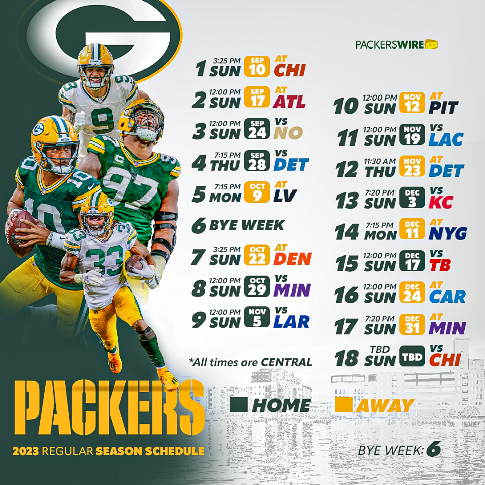 Green Bay Packers 2023 regular season schedule