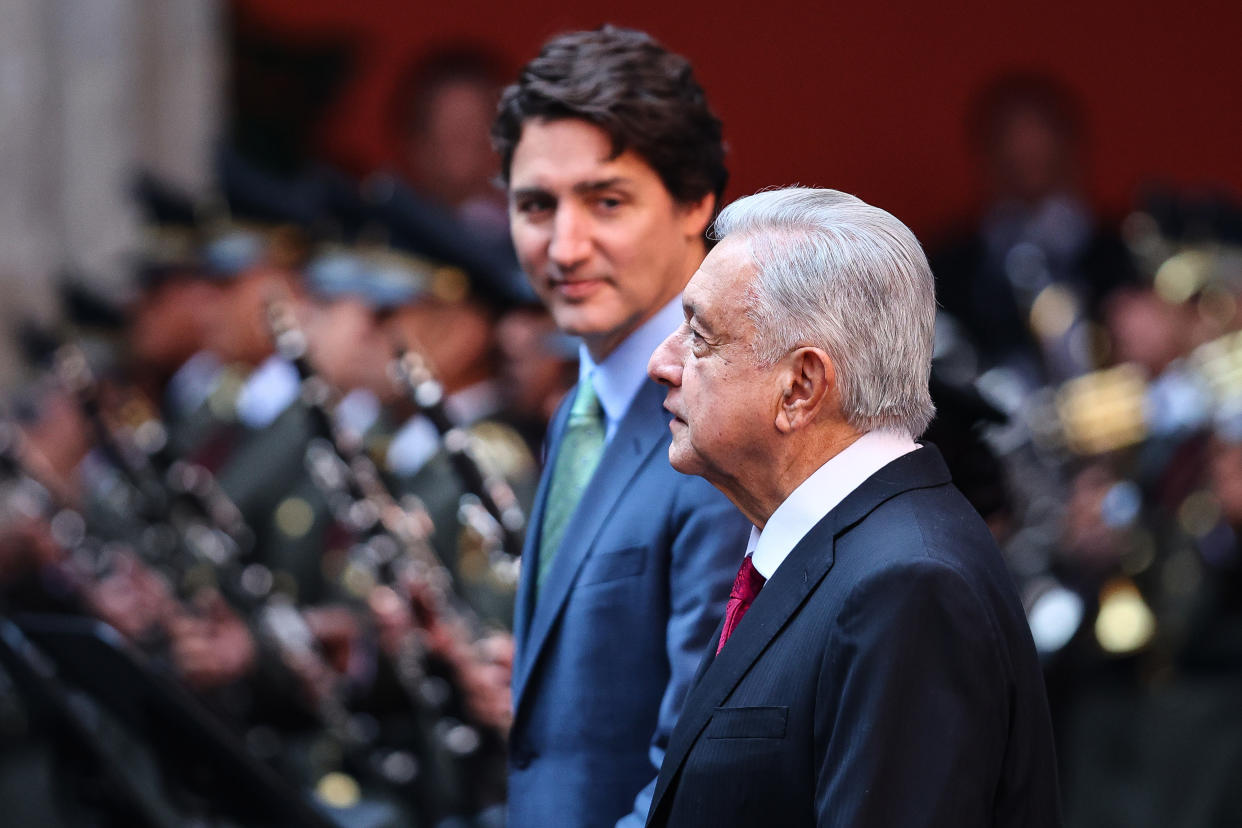 Justin Trudeau, primer ministro de Canadá y Andrés Manuel López Obrador, presidente de México, en una reunión celebrada en Ciudad de México en 2023 | Foto Archivo: Manuel Velásquez/Getty Images