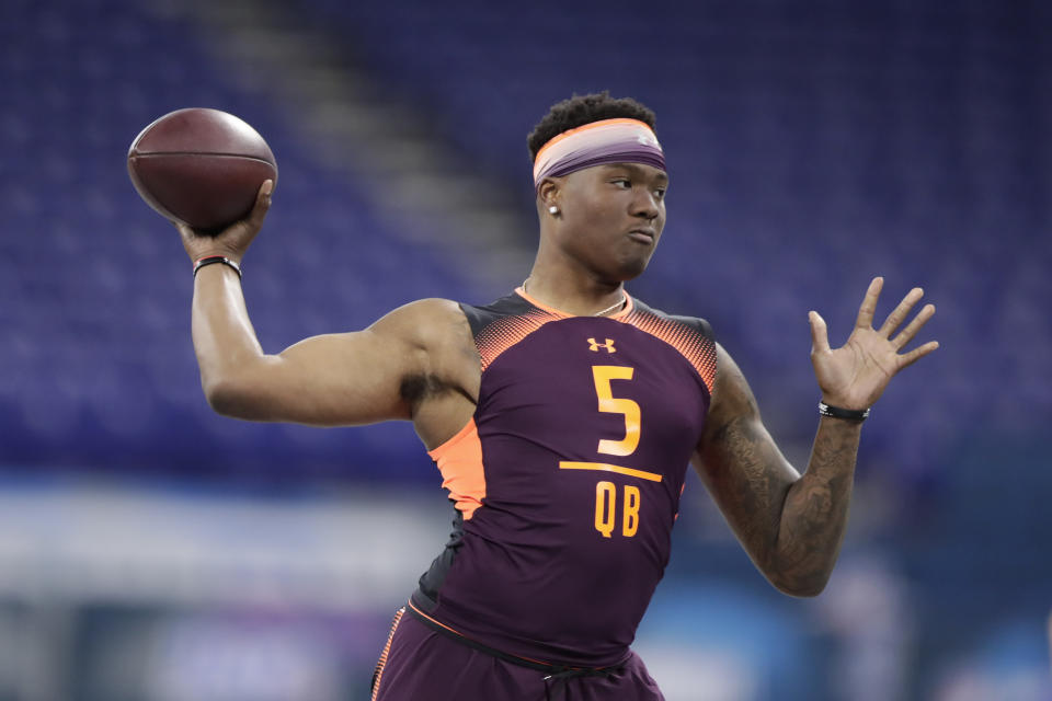 Ohio State quarterback Dwayne Haskins could find an interesting landing spot in the draft. (AP Photo)