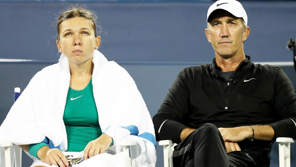 Simona Halep and Darren Cahill, pictured here at the Western & Southern Open in 2018.