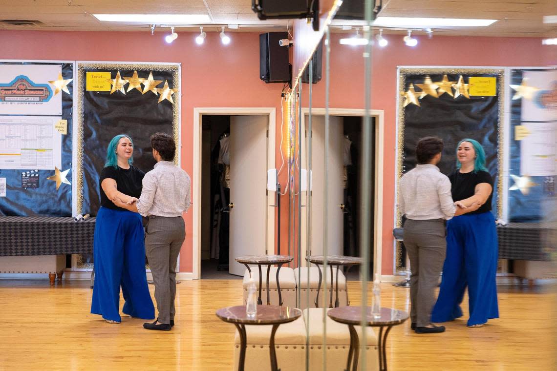 One-on-one dance classes take place at Arthur Murray Dance Studio in Gardenside Plaza off of Alexandria Drive in Lexington, Ky., Friday, July 28, 2023.