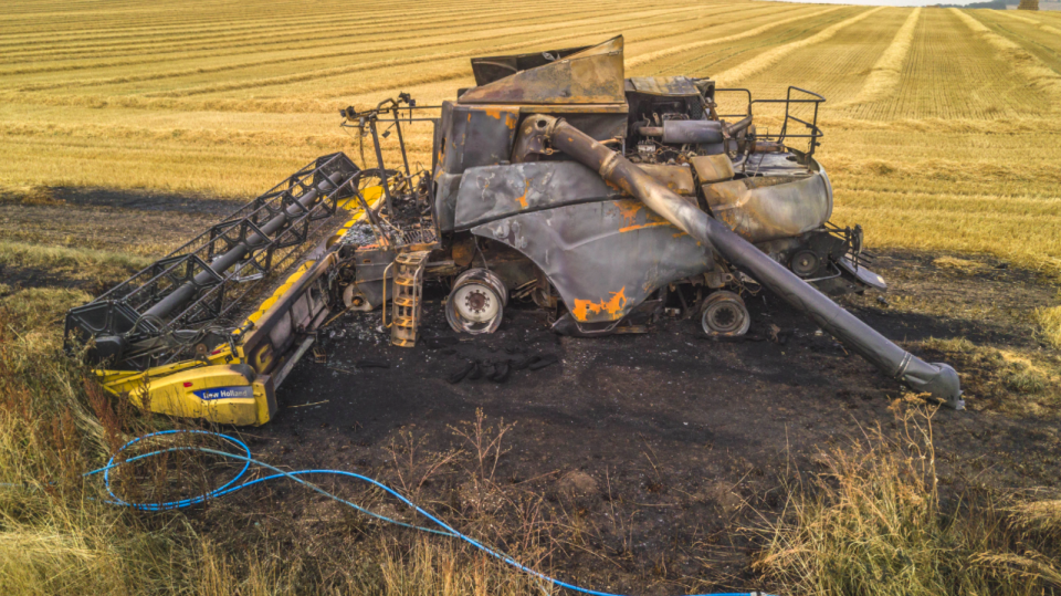 <em>The £140,000 machines were left completely burnt out (SWNS)</em>