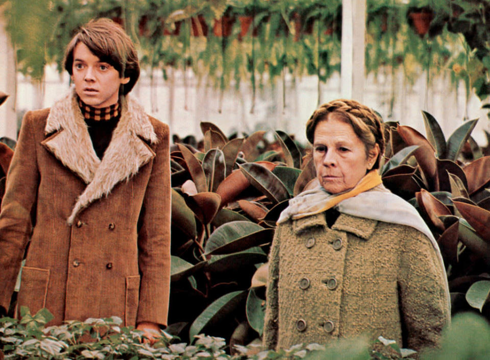 Bud Cort (age 23) and Ruth Gordon (age 75) in "Harold and Maude" - 1971