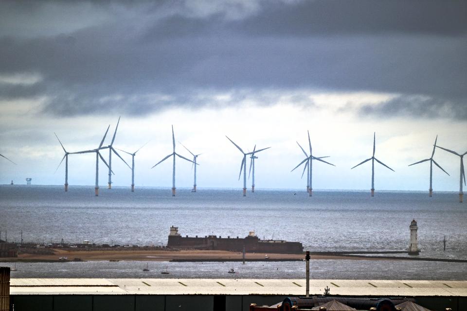 Dark skies above Fort Perch Rock in New Brighton, Wirral (PA Wire)