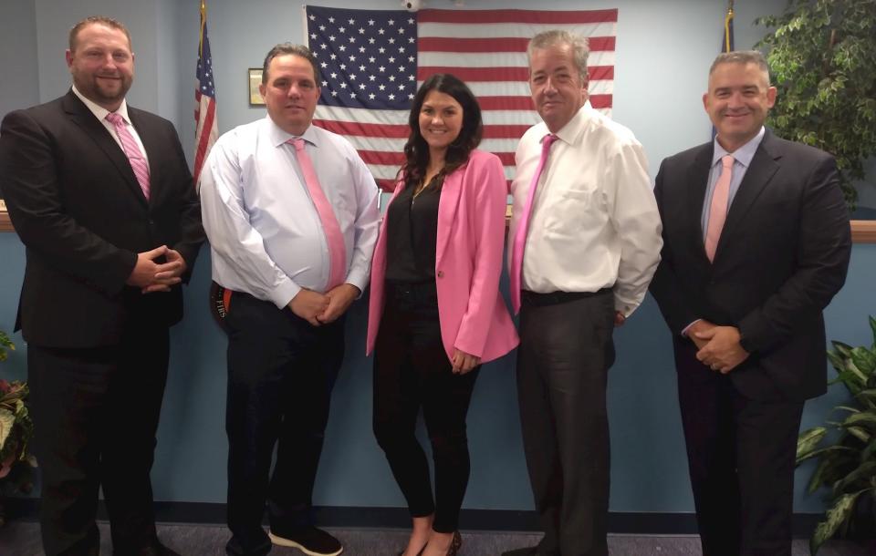 Falls Township Supervisors (left to right) Jeffrey Boraski,  Jeffry Dence, Erin Mullen, Brian Galloway, John Palmer