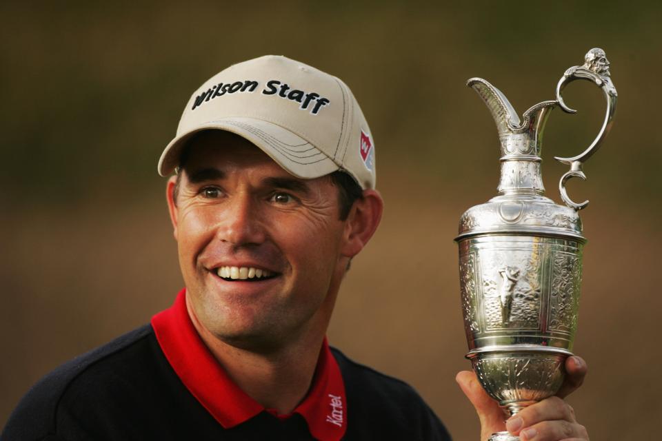 Padraig Harrington of Ireland celebrates with the Claret Jug after defeating <a class="link " href="https://sports.yahoo.com/ncaaf/players/342969" data-i13n="sec:content-canvas;subsec:anchor_text;elm:context_link" data-ylk="slk:Sergio Garcia;sec:content-canvas;subsec:anchor_text;elm:context_link;itc:0">Sergio Garcia</a> of Spain in the playoff to win The 136th Open Championship at the Carnoustie Golf Club on July 22, 2007, in Carnoustie, Scotland. (Photo by Andy Lyons/Getty Images)