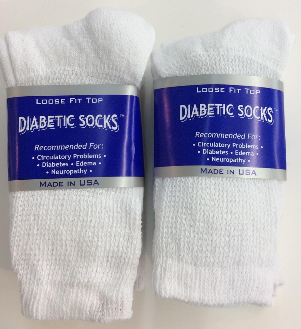 White Diabetic Crew Socks