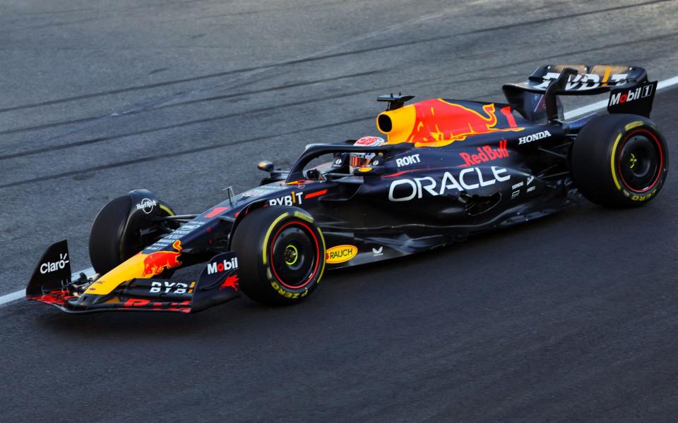 Red Bull Racing's Dutch driver Max Verstappen steers his car during the sprint race ahead of the Formula One Azerbaijan Grand Prix at the Baku City Circuit in Baku - Getty Images/Guiseppe Cacace