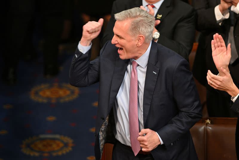 Kevin McCarthy is elected next Speaker of the U.S. House of Representatives at the U.S. Capitol in Washington