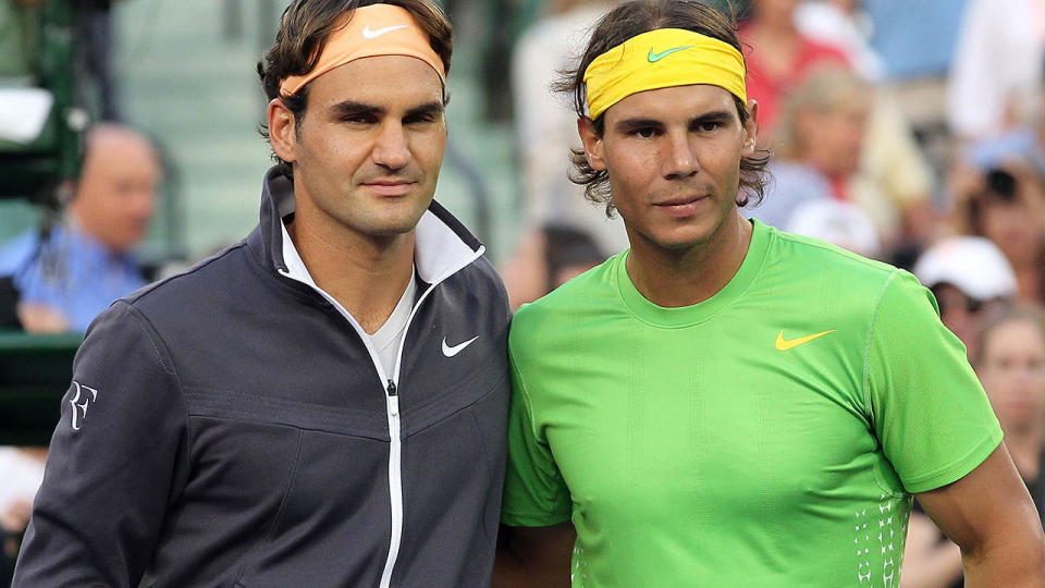 Roger Federer is seeded second while Nadal is third.  (Photo by Al Bello/Getty Images)